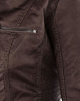 Pia | Modern leather jacket with hood