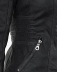 Pia | Modern leather jacket with hood