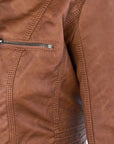 Pia | Modern leather jacket with hood