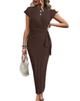 KELSEY™ – Elegant Leopard Print Knot Bodycon Dress