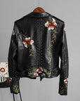 Ella | Stylish Embroidered Leather Jacket
