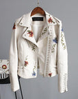 Ella | Stylish Embroidered Leather Jacket