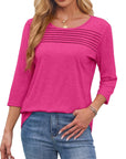 Mona | Pleated 3/4 Sleeve Top