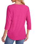 Mona | Pleated 3/4 Sleeve Top