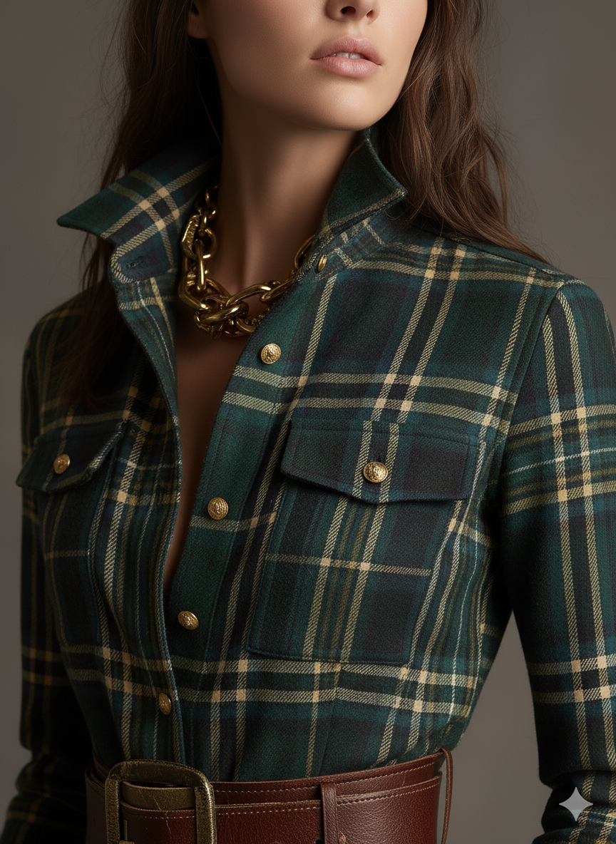 Giulietta - Maxi Checkered Shirt Dress