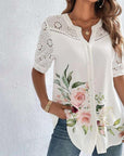 Vivian | Casual Lace Printed Blouse