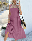MYRNA™ - Vintage Summer Sleeveless Halter Neck A Line Maxi Dress