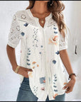 Vivian | Casual Lace Printed Blouse