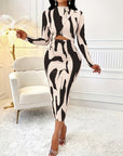 ARA™ - Colorblock Print Cut-Out Bodycon Dress for Spring & Fall