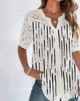 Vivian | Casual Lace Printed Blouse