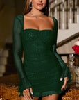 EVELINE™ - Elegant Mesh Long Sleeve Bodycon Dress