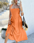 MYRNA™ - Vintage Summer Sleeveless Halter Neck A Line Maxi Dress