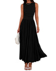 EMMIE™- Chic Sleeveless Ruched High-Waisted Maxi Dress