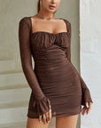 EVELINE™ - Elegant Mesh Long Sleeve Bodycon Dress