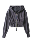RESLEY™ - Chic Cropped Hooded Zipper Workout Jacket