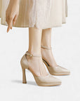 Evette Leather Heels