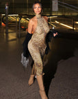 SABINA™ - Graceful Leopard Backless Sleeveless Maxi Dress