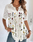 Vivian | Casual Lace Printed Blouse