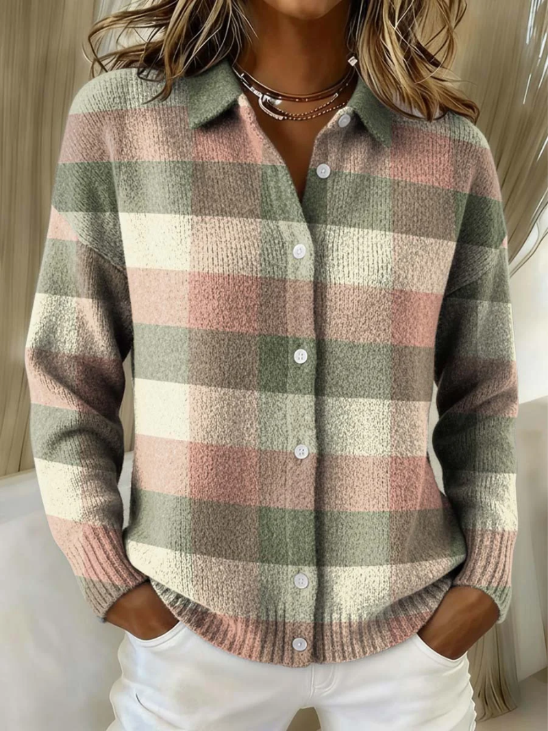 Noor - Checkered knit blouse