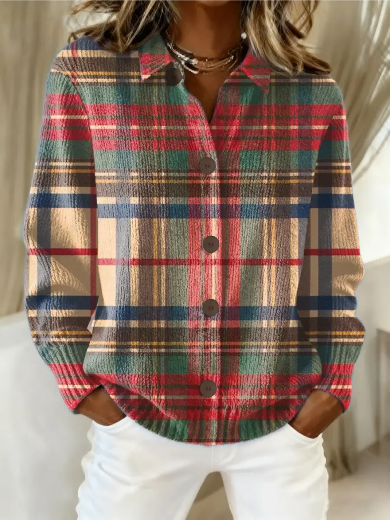 Nora – Checkered knit blouse