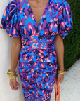 Amelia™ | Vivid Pleated Midi Dress