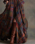 Barbara ❘ Long plaid dress with belt