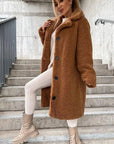 Jenna - Teddy Plush Button Coat