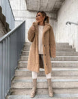 Jenna - Teddy Plush Button Coat