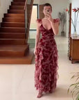 MARIELA™ – Romantic Floral Ruffle Maxi Dress