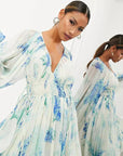 Athena | Floral Drawstring Maxi Dress