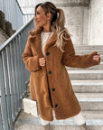 Jenna - Teddy Plush Button Coat