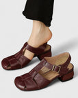 Madella – Elegant Leather Sandals with Block Heel