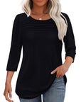 Mona | Pleated 3/4 Sleeve Top