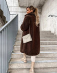 Jenna - Teddy Plush Button Coat