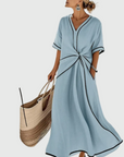Helena | Draped Coastal Maxi Dress