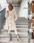 Jenna - Teddy Plush Button Coat