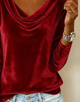 Margaret - Luxurious Velvet Drape-Neck Top