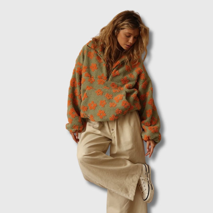 Sandra - Bohemian-inspired Sherpa jumper