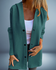 Jasmine -Single-Breasted Casual Hooded Jacket