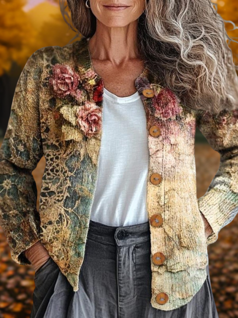 Karen | Floral Art Cardigan