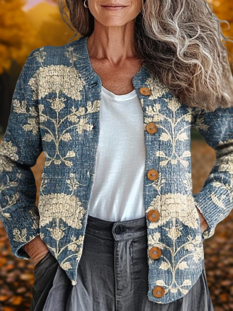 Janet | Floral Art Cardigan