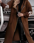 PEGGY - Women's jacket with knitted sleeves and hood