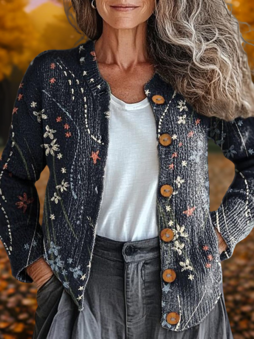 Laura | Floral Art Cardigan