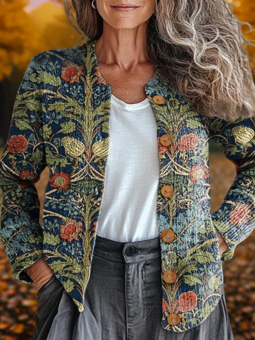 Rebecca | Floral Art Cardigan
