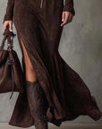 Alessia - long suede dress