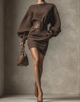 Cléa | Short Knitted Dress with Belt