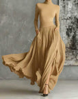 Michela™ - Pleated Skirt and Black Long-Sleeved Fitted T-Shirt Set