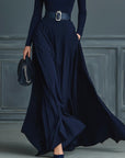 Francesca™ - Dark blue knit dress with high neck