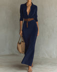 Célianne | Chic Suede Maxi Dress