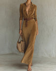 Célianne | Chic Suede Maxi Dress